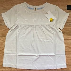 NWT Boden Ivory Toddler Top with Stars, 4-5
